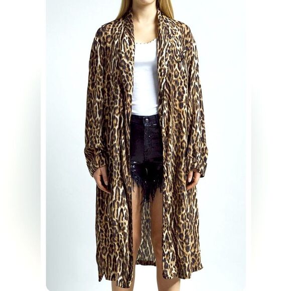 R13 Jackets & Blazers - R13 Smoking Robe with Piping in Leopard Small